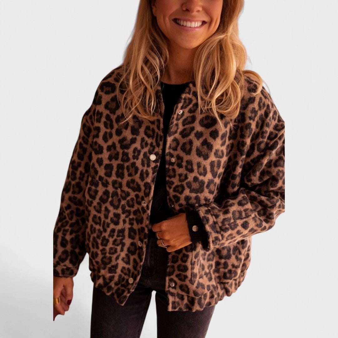 Roze | Moderna jaka ar leoparda rakstu