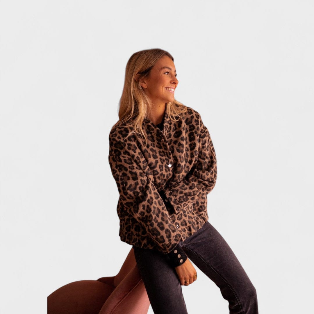 Roze | Moderna jaka ar leoparda rakstu