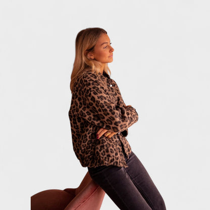 Roze | Moderna jaka ar leoparda rakstu