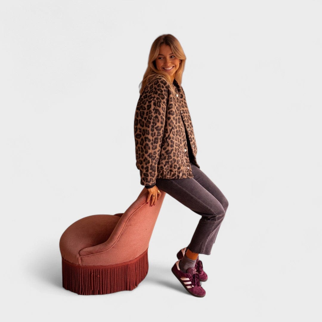 Roze | Moderna jaka ar leoparda rakstu