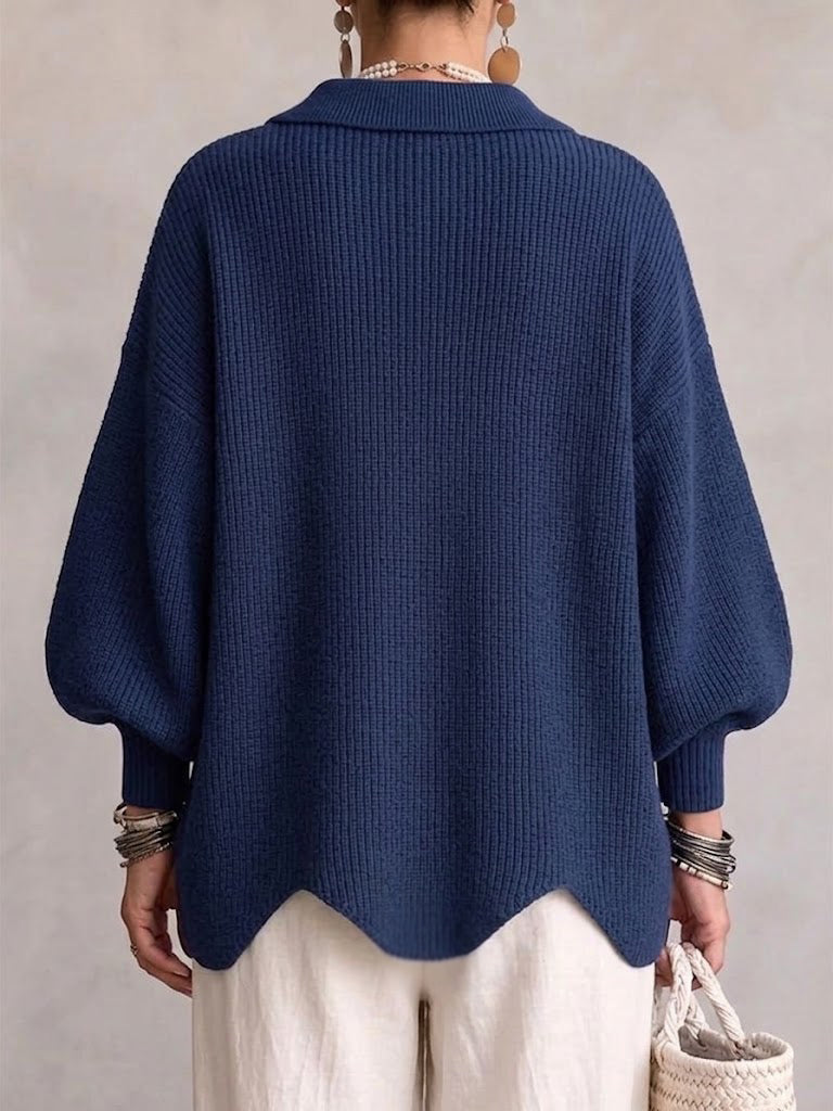Karina | Oversize kardigans ar apkakli un pogām