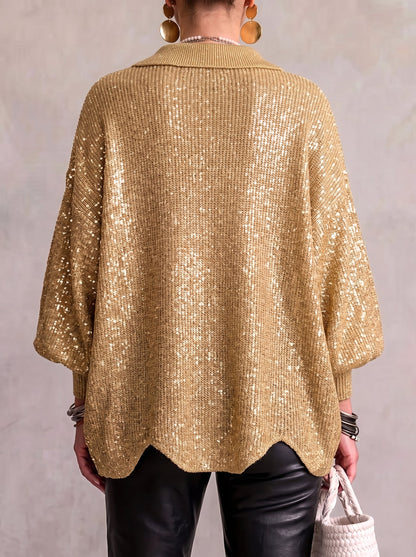 Karina | Oversize kardigans ar apkakli un pogām